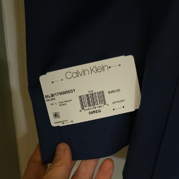 Calvin Klein Malbin Blue Wool Stretch Suit - Picture 7 of 8